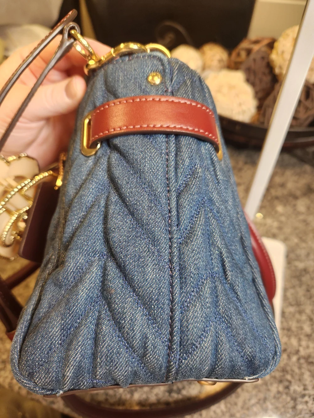 Coach Blake Carryall 25 in Quilted Denim (Style F39905)